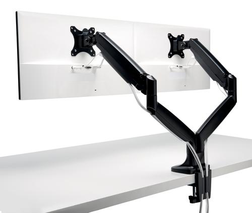 Kensington SmartFit One Touch Height Adjustable Dual Monitor Arm Black Kensington SmartFit One Touch Height Adjustable Dual Monitor Arm Black