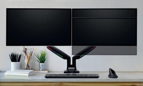 Kensington SmartFit One Touch Height Adjustable Dual Monitor Arm Black Kensington SmartFit One Touch Height Adjustable Dual Monitor Arm Black