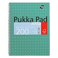 Pukka Pad Jotta A4 Wirebound Card Cover Notebook Ruled 200 Pages Metallic Green (Pack 3)