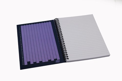 Europa Splash A5 Notepad Wirebound 160 Pages 80gsm FSC Paper Ruled Punched 4 Holes Purple (Pack 3)