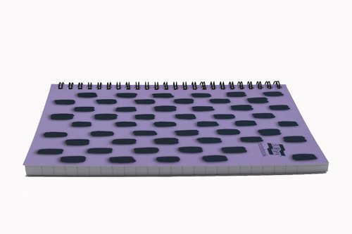 Europa Splash A5 Notepad Wirebound 160 Pages 80gsm FSC Paper Ruled Punched 4 Holes Purple (Pack 3)