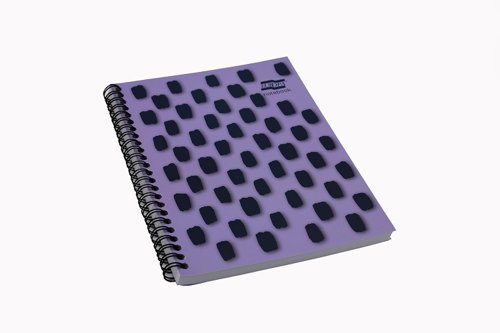 Europa Splash A5 Notepad Wirebound 160 Pages 80gsm FSC Paper Ruled Punched 4 Holes Purple (Pack 3)