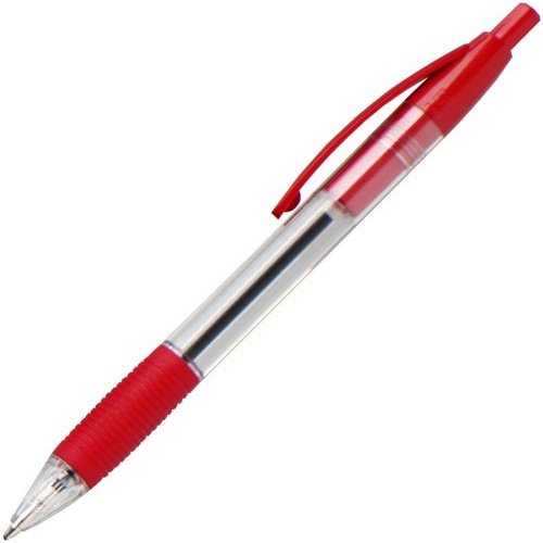 ValueX Retractable Ballpoint Pen Rubber Grip 1.0mm Tip 0.7mm Line Red (Pack 10) ValueX Retractable Ballpoint Pen Rubber Grip 1.0mm Tip 0.7mm Line Red (Pack 10)