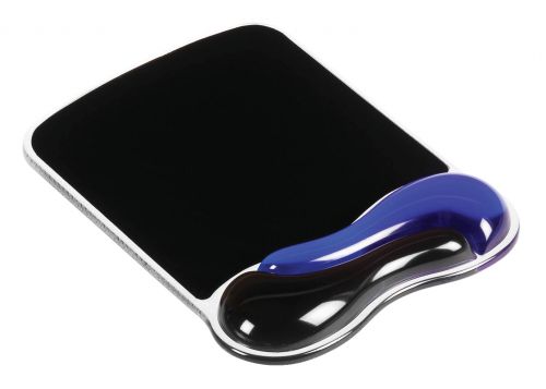 Kensington Duo Gel Mouse Pad and Wrist Rest Wave Blue Smoke Kensington Duo Gel Mouse Pad and Wrist Rest Wave Blue Smoke