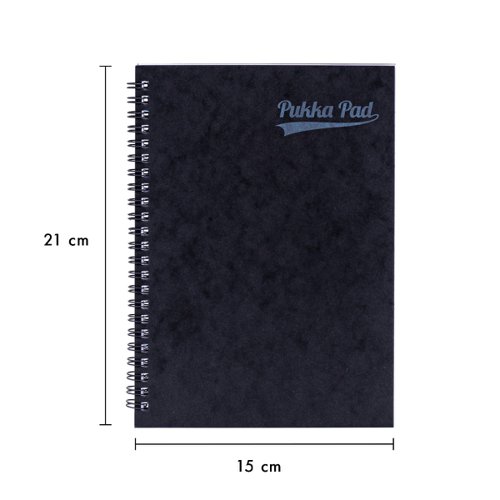 Pukka Pads Pressboard Pad A5 Wirebound Sidebound 120 Pages Feint Ruled Paper Black (Pack 10) Pukka Pads Pressboard Pad A5 Wirebound Sidebound 120 Pages Feint Ruled Paper Black (Pack 10)