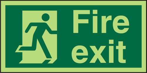 SECO Photoluminescent Safe Procedure Safety Sign Fire Exit Man Running Right Glow In The Dark 200 x 100mm SECO Photoluminescent Safe Procedure Safety Sign Fire Exit Man Running Right Glow In The Dark 200 x 100mm
