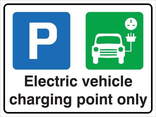 SECO Safety Sign Electric Vehicle Charging Point Only Correx Sign 300 x 200mm
