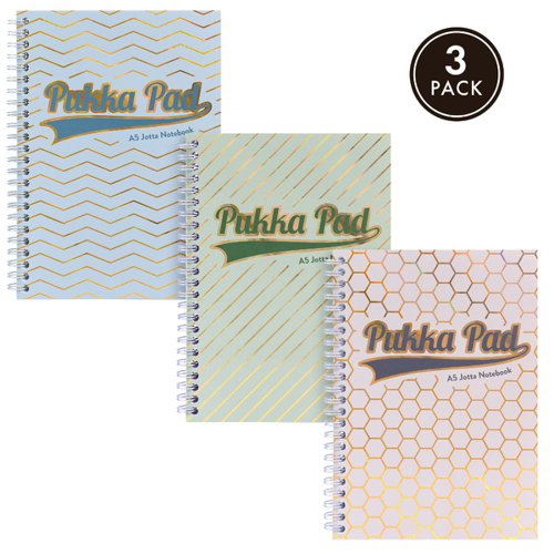 Pukka Haze Jotta Notepad A5 Wirebound 200 Ruled Pages 80gsm Paper Assorted Colours (Pack 3) Pukka Haze Jotta Notepad A5 Wirebound 200 Ruled Pages 80gsm Paper Assorted Colours (Pack 3)