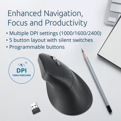 Kensington EQ MY630 Rechargeable Ergonomic Wireless Mouse Kensington EQ MY630 Rechargeable Ergonomic Wireless Mouse