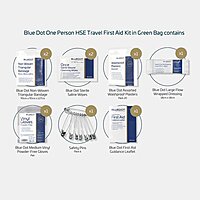 Blue Dot One Person Travel Kit In Green Zipped Bag