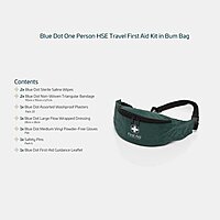 Blue Dot One Person Travel Kit In Green Bum Bag