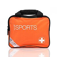Blue Dot Medium Sports First Aid Kit in an Orange Bag