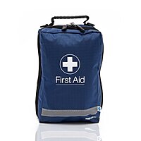 Blue Dot Essential Sports First Aid Kit in a Blue Series Bag