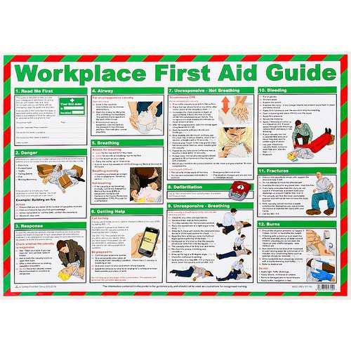 Workplace First Aid Laminated Guidance Poster A2 - A600 Workplace First Aid Laminated Guidance Poster A2 - A600