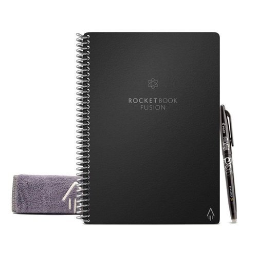 Rocketbook Fusion Executive A5 Reusable Smart Notebook 42 Multi-Format Style Pages Black Rocketbook Fusion Executive A5 Reusable Smart Notebook 42 Multi-Format Style Pages Black